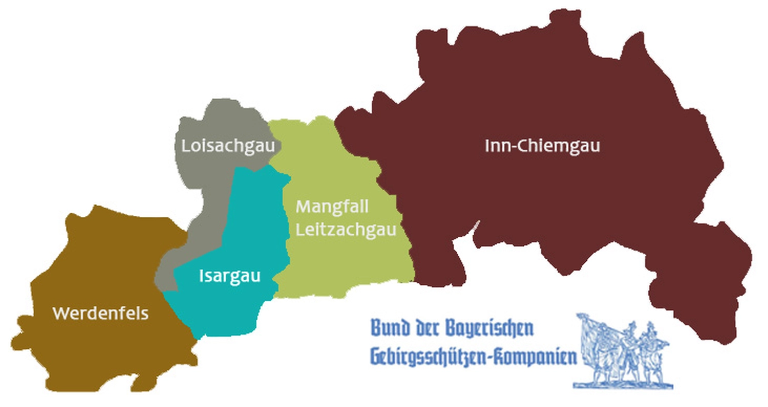 Bund der Bayerischen Gebirgsschützenkompanien – Bataillone und Gaue